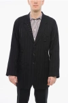 Yohji Yamamoto Multipocketed Half-lined Coat With Decorative Buttons