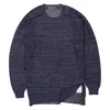 Yohji Yamamoto Navy Open Work Po Sweater In Blue