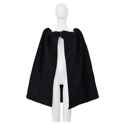 Pre-owned Yohji Yamamoto Navy Wool Cape 1999-2000 In Blue