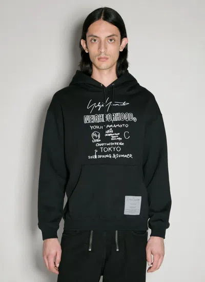 Yohji Yamamoto Neighborhood Hooded Sweatshirt In Black