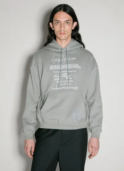 Yohji Yamamoto Neighborhood Hooded Sweatshirt In Grey