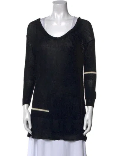 Pre-owned Yohji Yamamoto Noir Scoop Neck Sweater In Black