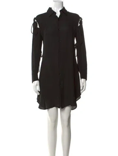 Pre-owned Yohji Yamamoto Noir Silk Mini Dress In Black