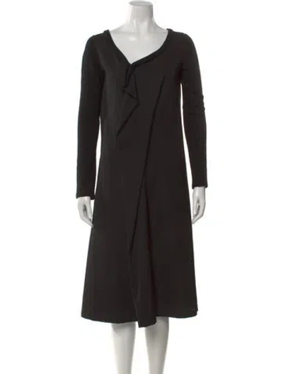 Pre-owned Yohji Yamamoto Noir Vintage Midi Length Dress In Black
