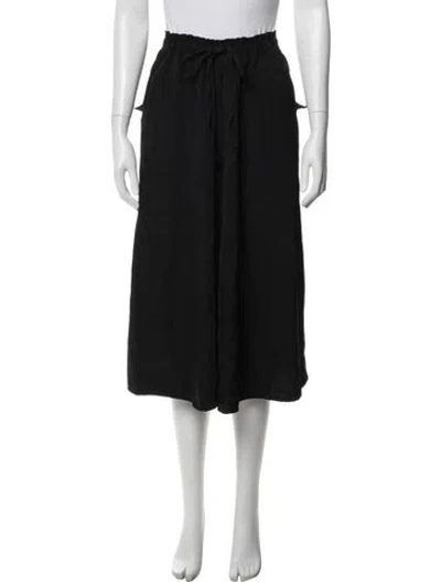 Pre-owned Yohji Yamamoto Noir Wool Midi Length Skirt In Black