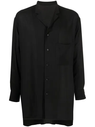 Yohji Yamamoto Hemdjacke Mit Reverskragen In Black