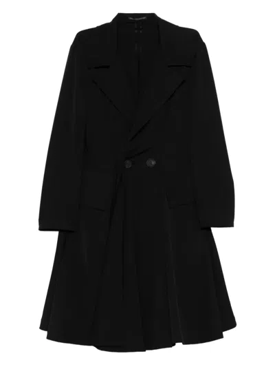 Yohji Yamamoto Notched-lapel Coat In Black