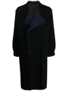 Yohji Yamamoto Notched-lapel Felted Trench Coach In Schwarz