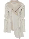 Yohji Yamamoto Notched-lapels Asymmetric Blazer In Neutrals