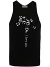 Yohji Yamamoto Numbers-print Cotton Tank Top In Black