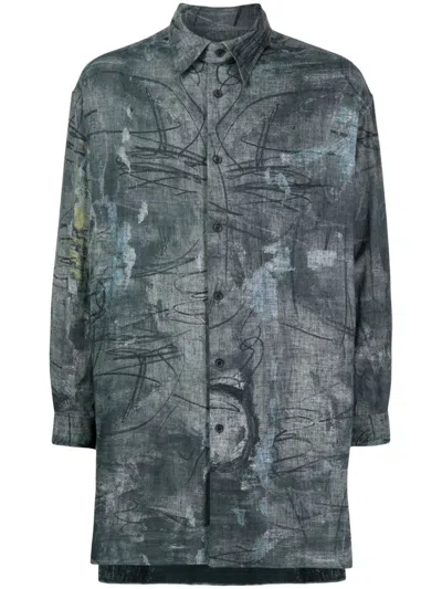 Yohji Yamamoto O-asakura Hemd In Green