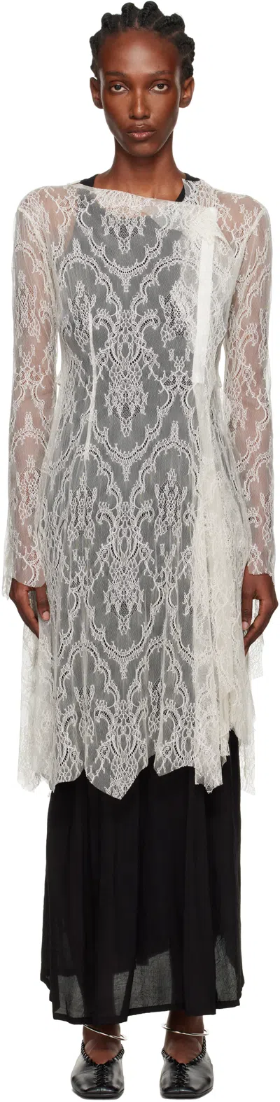Yohji Yamamoto Off-white Lace Long Top