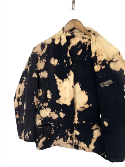 Pre-owned Yohji Yamamoto Og  Men Acid Wash Button Coat Jacket In Acid Wash Black