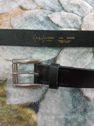 Pre-owned Yohji Yamamoto Oggrail  Leather Belt In Black
