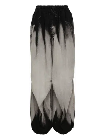 Yohji Yamamoto Ombré-effectdrawstring Trousers In Gray