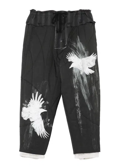 Yohji Yamamoto One Side Pocket Pants With Liner In Black