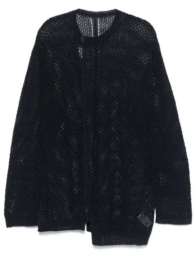 Yohji Yamamoto Open-knit Sweater In Blue