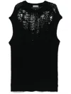 Yohji Yamamoto Openwork Knit Vest In Black