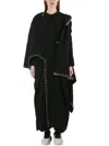 Yohji Yamamoto Women's Long Wool Coat With Stitching In Black