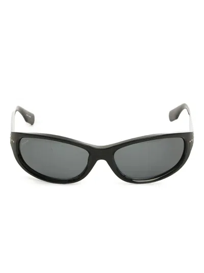 Yohji Yamamoto Oval-frame Sunglasses In Black
