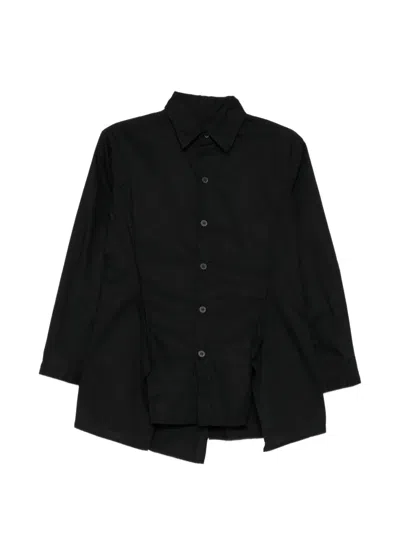 Yohji Yamamoto Overlapped-seam Blouse In Black