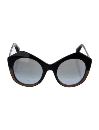 Pre-owned Yohji Yamamoto Oversize Gradient Sunglasses In Blue