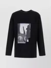 Yohji Yamamoto Oversized Graphic Print Long Sleeve T-shirt In Black