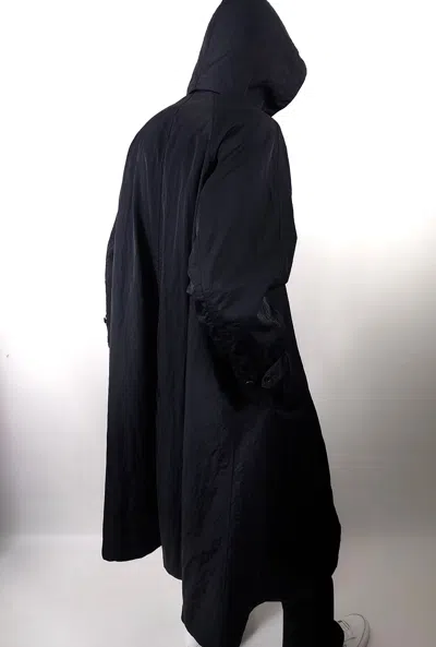 Pre-owned Yohji Yamamoto Oversized Nylon Hood Trench Coat In Black