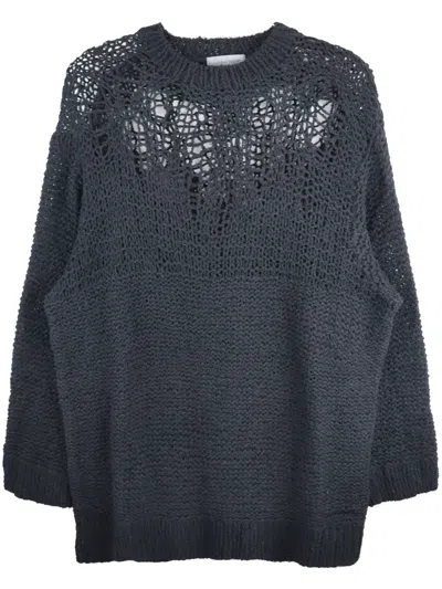 Yohji Yamamoto Oversized Sweatshirt In Blue