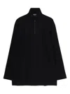 Yohji Yamamoto Padded-collar Half-zip Sweater In Black