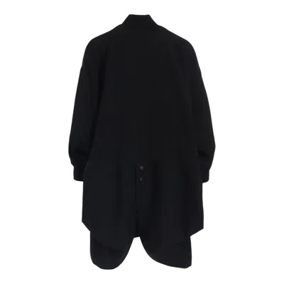 Yohji Yamamoto Padded Drape Coat In Blue