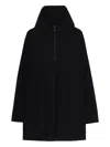 Yohji Yamamoto Padded Half-zip Hoodie In Black