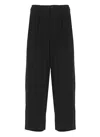 Yohji Yamamoto Pant Silk Belt Loops Pleated Design Wide Leg In Black
