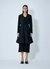 Yohji Yamamoto Paneled Flare Coat In Black