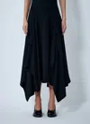 Yohji Yamamoto Paneled Flare Midi Skirt In Black