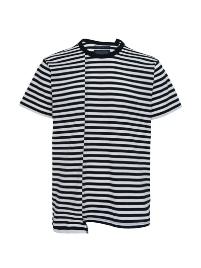 Yohji Yamamoto Paneled Striped Short-sleeve T-shirt In Multi