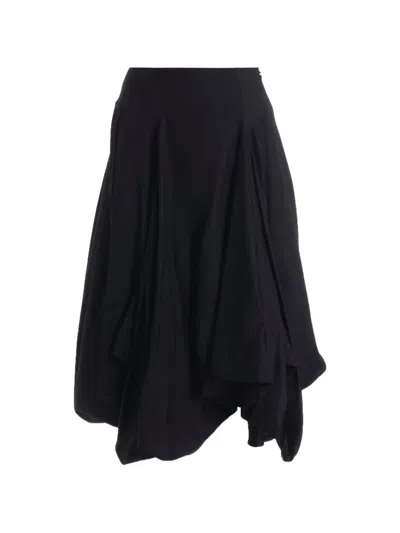 Yohji Yamamoto Panelled Balloon Mid Skirt In Black