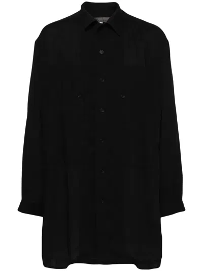 Yohji Yamamoto Panelled Button-up Shirt In Black