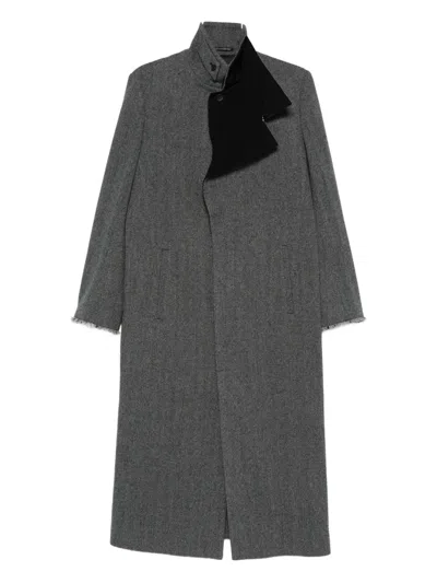 Yohji Yamamoto Panelled Coat In Gray
