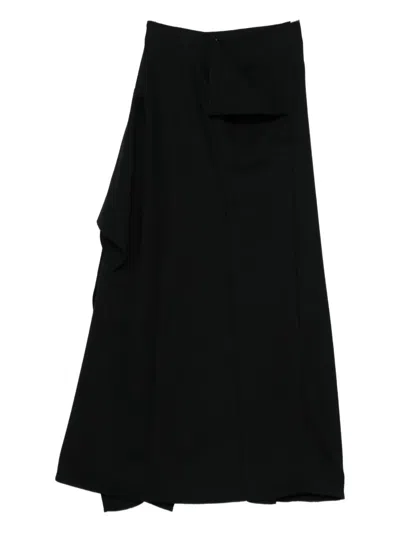 Yohji Yamamoto Panelled Skirt In Animal Print