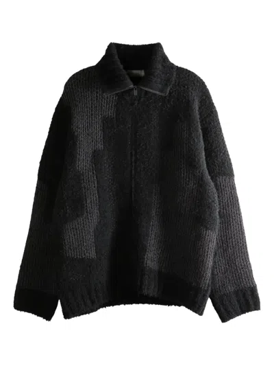 Yohji Yamamoto Panelled Zip-up Coat In Black