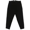 Yohji Yamamoto Wool Belted-hem Trousers In Black