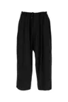 Yohji Yamamoto Loose Fit Cotton Trousers Side And Back Pockets In Blue