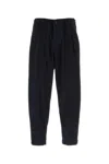 Yohji Yamamoto Straight Leg Denim Trousers With Pockets And Loops In Blue