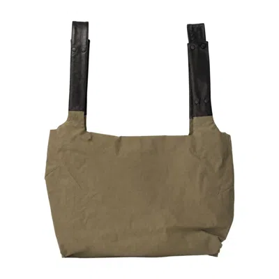 Yohji Yamamoto Patch Dot Shoulder Bag In Khaki