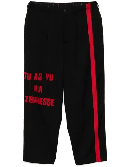 Yohji Yamamoto Patchwork Trousers In Black