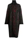 Yohji Yamamoto Patterned High-neck Coat In Black