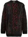 Yohji Yamamoto Patterned Intarsia-knit Jumper In Black