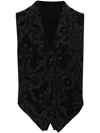 Yohji Yamamoto Patterned-jacquard Waistcoat In Black