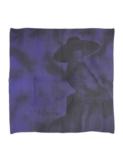 Pre-owned Yohji Yamamoto Patterned Scarf In Blue